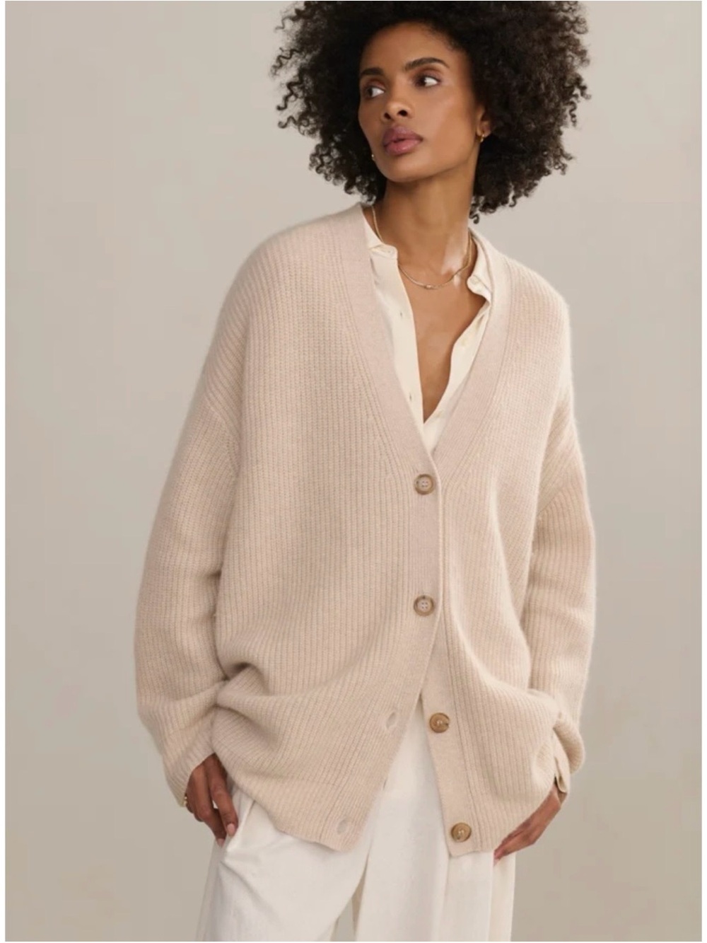 Jenni Kayne Cashmere Cocoon Oversized Button Up Cardigan XS